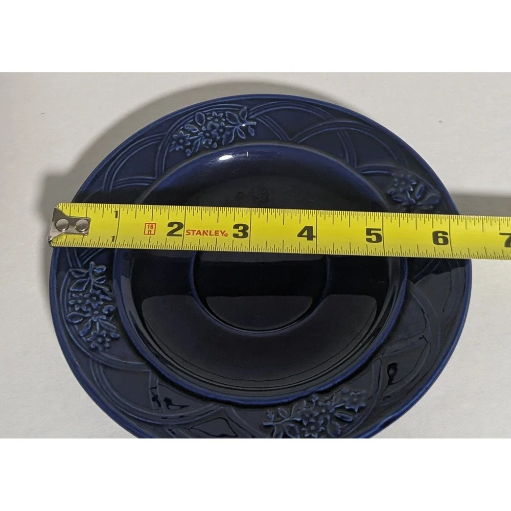 Jay Willfred Andrea‎ by Sadek Cobalt Blue Cup & Saucer (2) Floral Motif Portugal